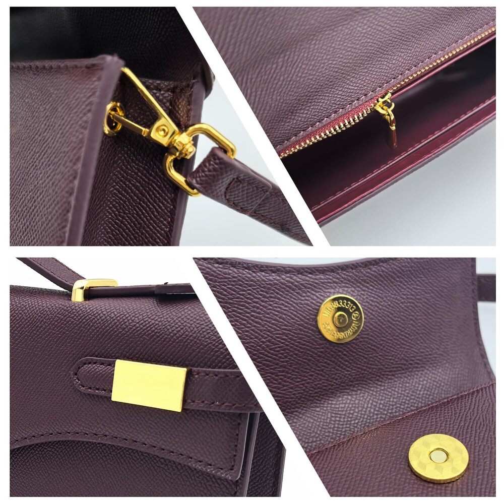 9761 Minimalist Long Envelope Shoulder Bag for Commute, White Formal Clutch - Picture 6 of 7